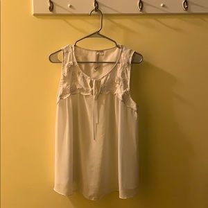 Shear white tank top